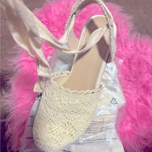 Brand new lace up wedges
